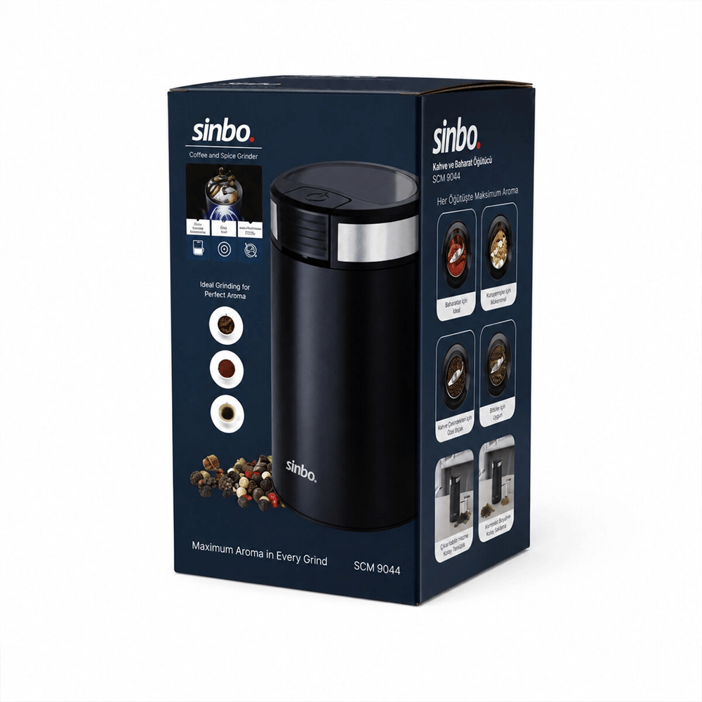 Kahve - Baharat Öğütücü Makine 2 Bıçaklı Çelik Öğütme Haznesi 50gr Öğütme Ac Motor=200w Scm-9044 Bx40