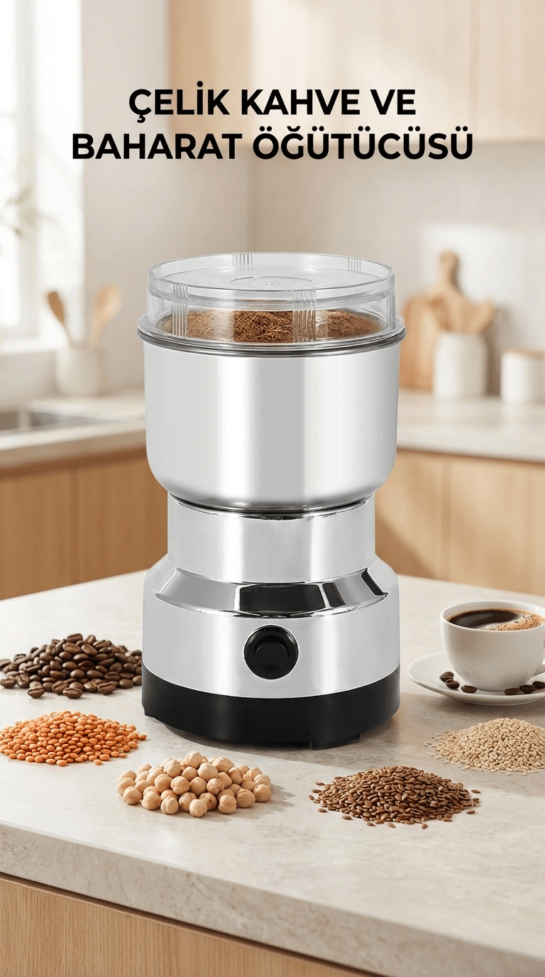 Kahve ve Baharat Öğütücü Makinesi 200W Kapasite Ev Kullanımı İçin
