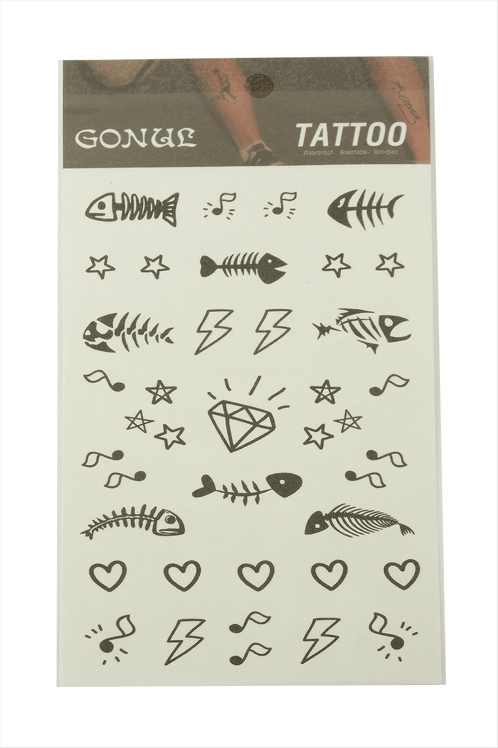 Kalp Balık Tattoo Dövme Sticker