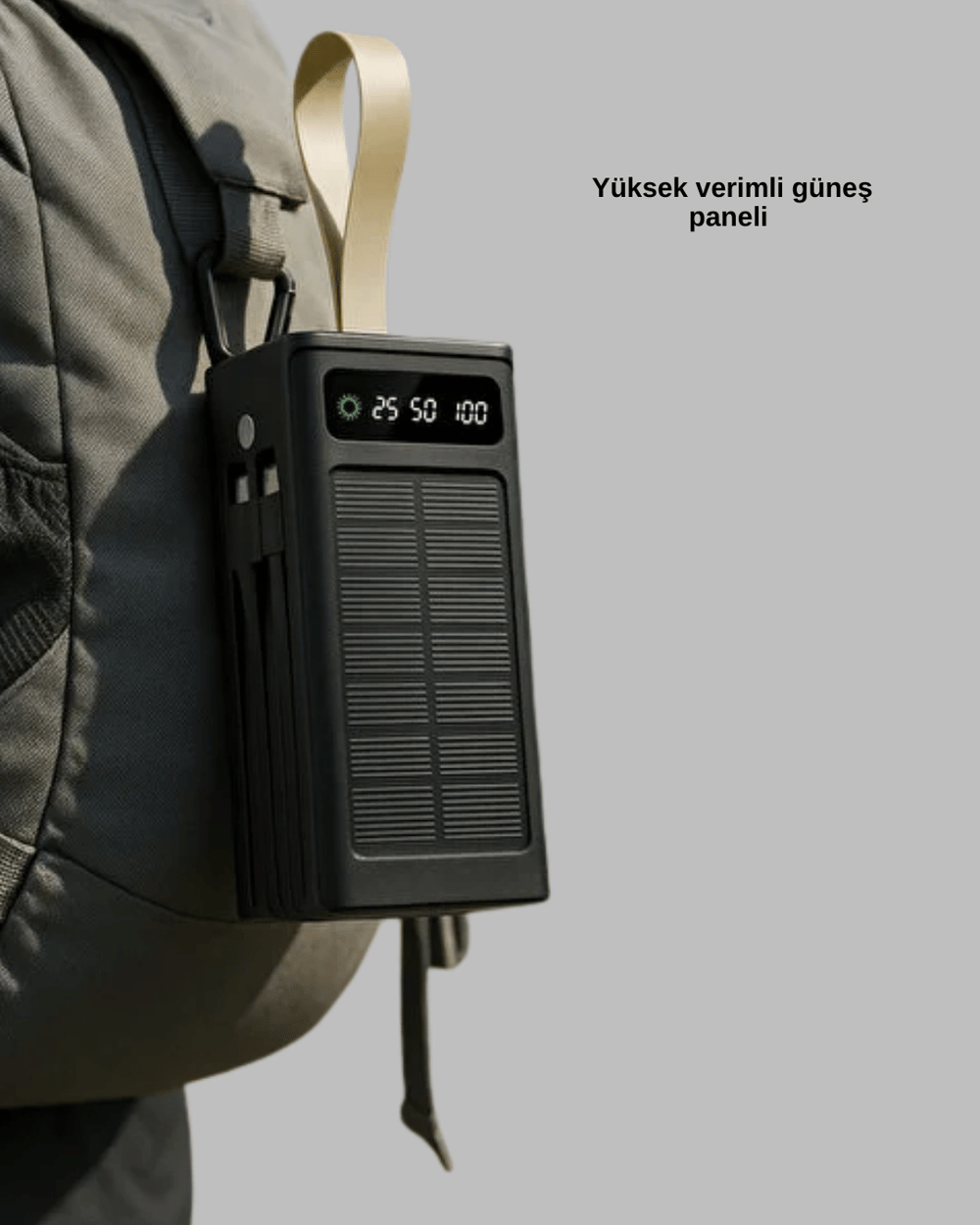 Kamp ve Outdoor Kullanıma Uygun Güneş Panelli Powerbank Yeni Nesil