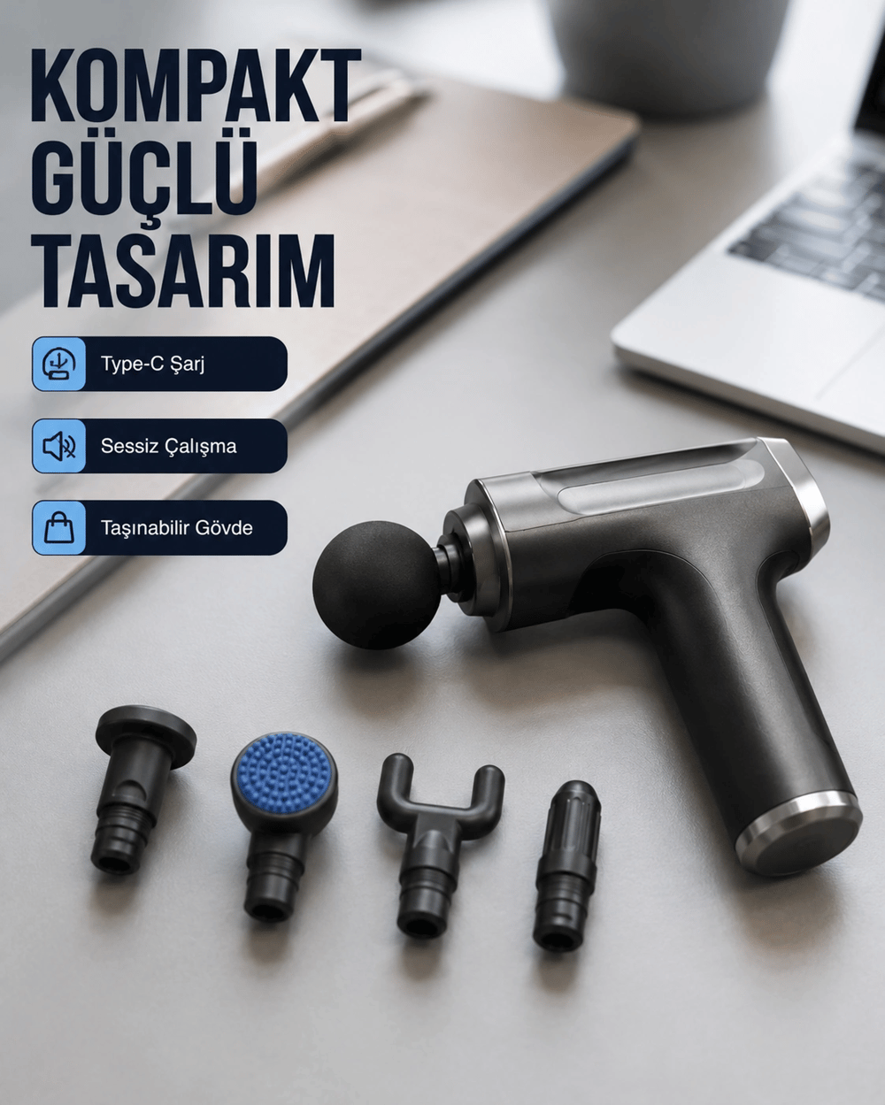 Kas Yorgunluğu Giderici Vücut Masaj Tabancası Yeni Nesil