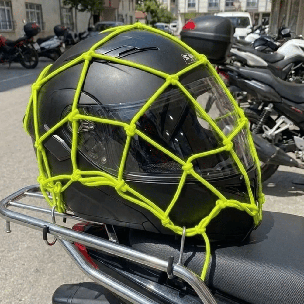 Kask  Esnek Motosiklet Kask Ve Bagaj Filesi – Kask Sabitleyici Plastik Kancalı Taşıma Ağı 35x35 Cm Bx40