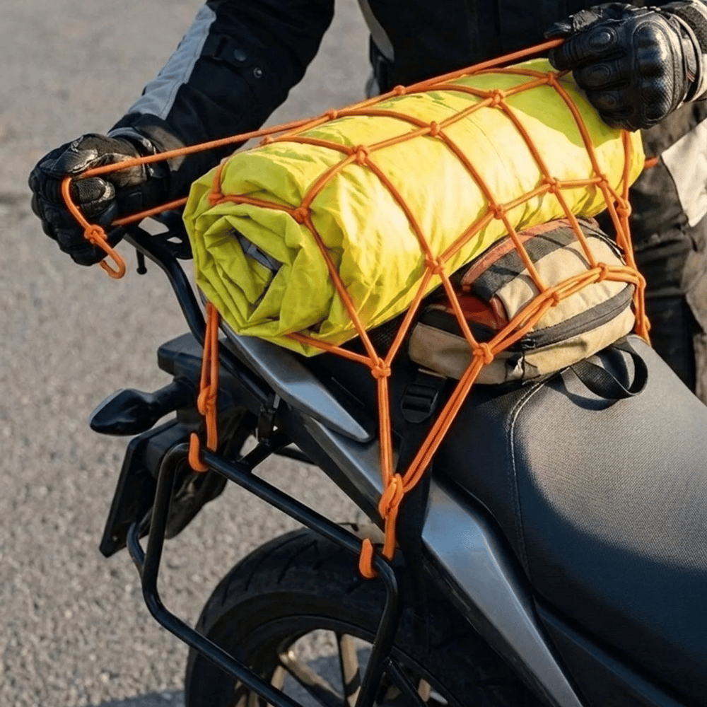 Kask  Esnek Motosiklet Kask Ve Bagaj Filesi – Kask Sabitleyici Plastik Kancalı Taşıma Ağı 35x35 Cm Bx40