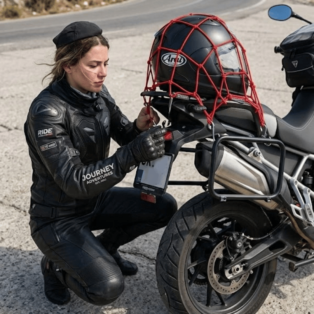 Kask  Esnek Motosiklet Kask Ve Bagaj Filesi – Kask Sabitleyici Plastik Kancalı Taşıma Ağı 35x35 Cm Bx40