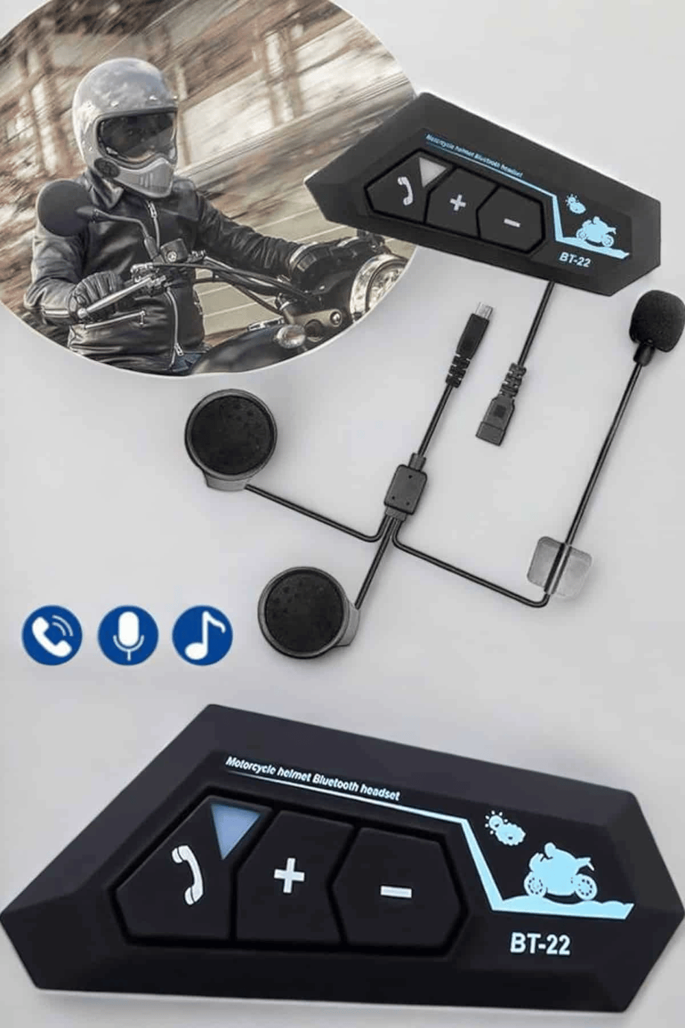 Kask Kulaklık Bluetooth Motosiklet Kulaklık Intercom Su Geçirmez