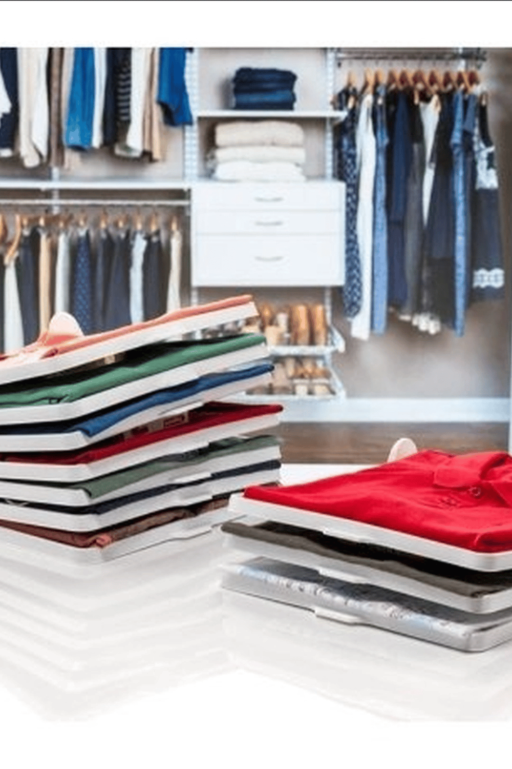 Katlanabilir Plastik Tişört Düzenleyici Aparat - 1 Adet, Dolap İçi Organizer BX-313490