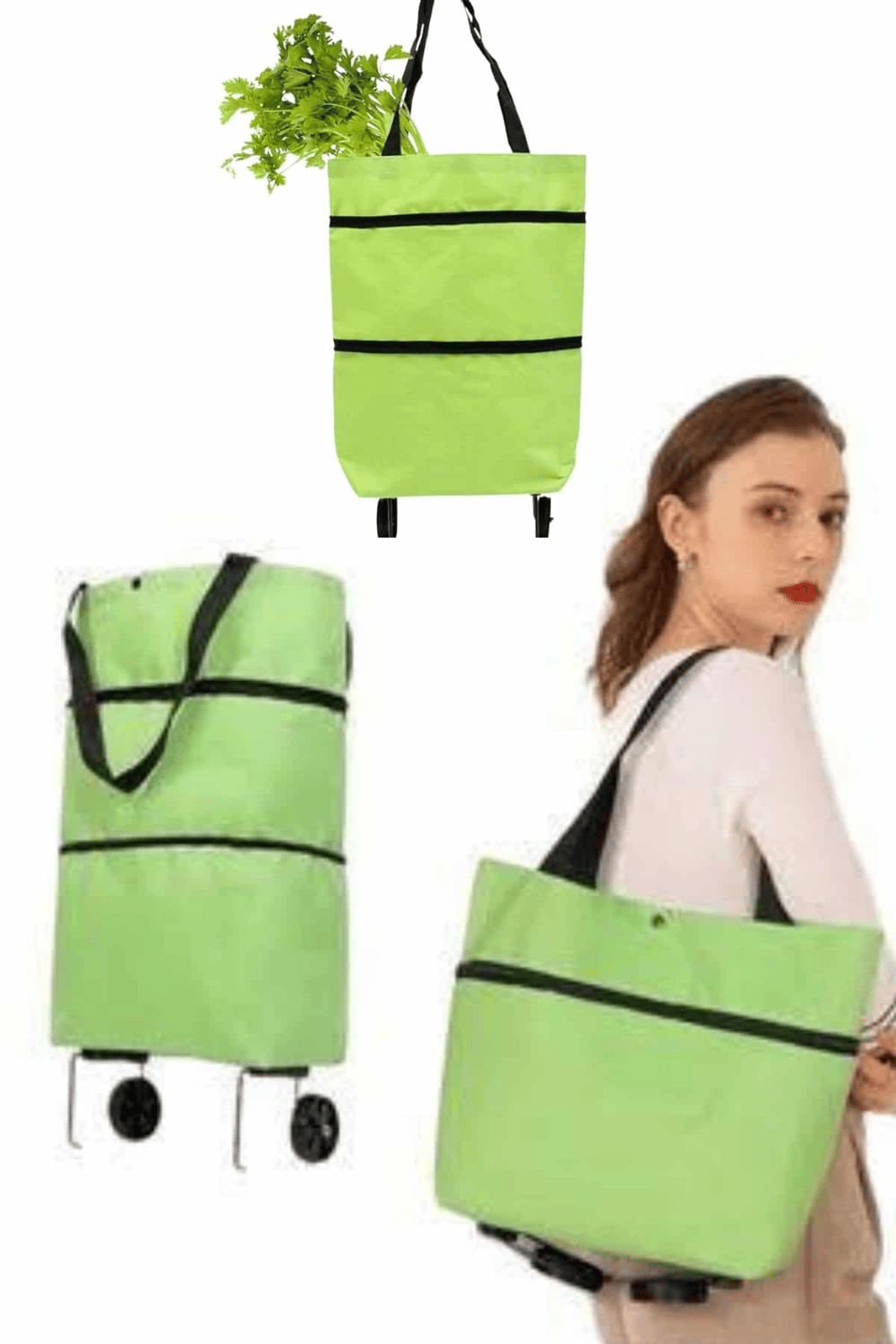 Katlanabilir Tekerlekli Alışveriş Çantası Pratik ve Detaylı Pazar Arabası