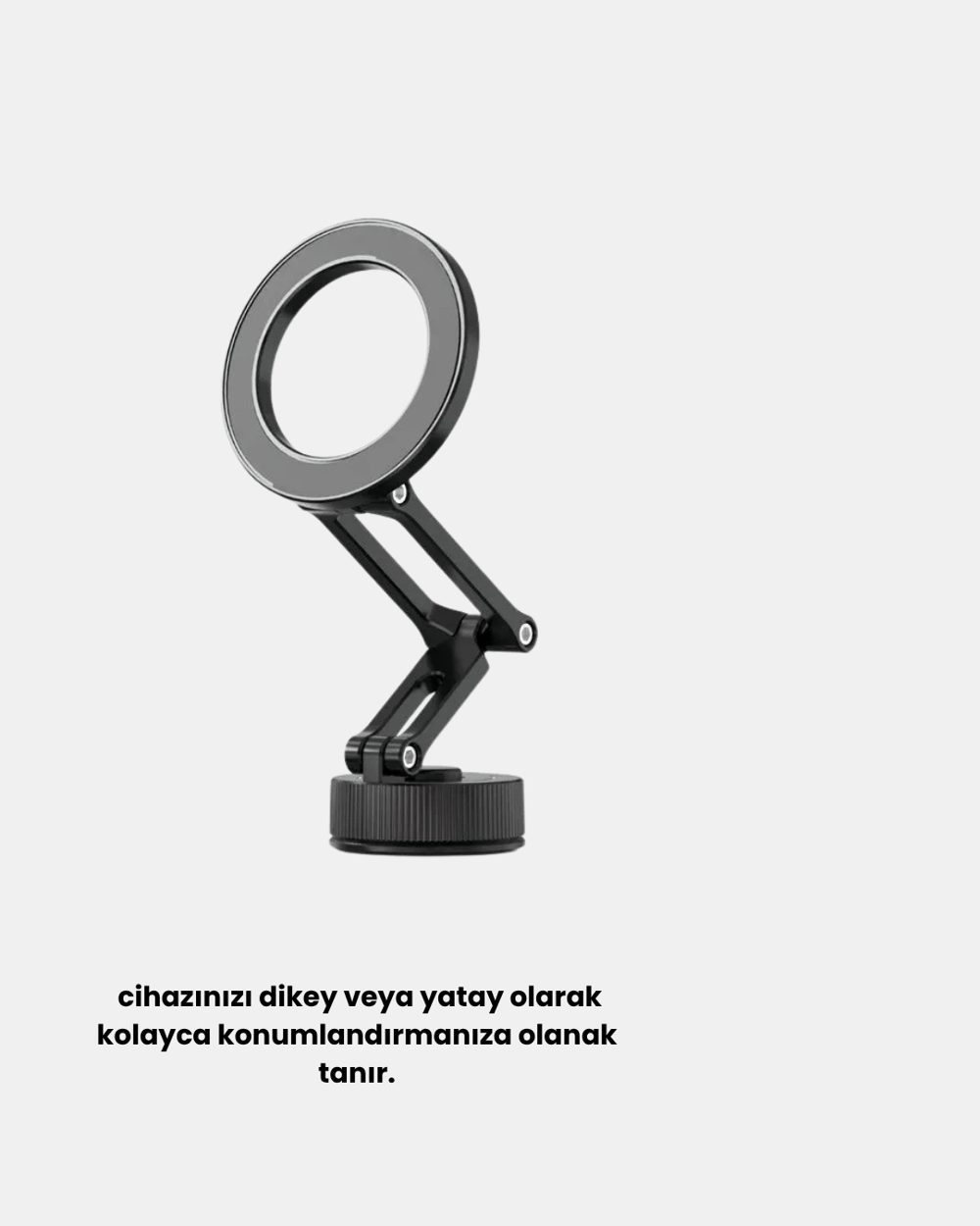 Katlanır Manyetik Araç İçi Telefon Tutucu – 360° Dönebilen, MagSafe Uyumlu, Güçlü Mıknatıslı Tasarım