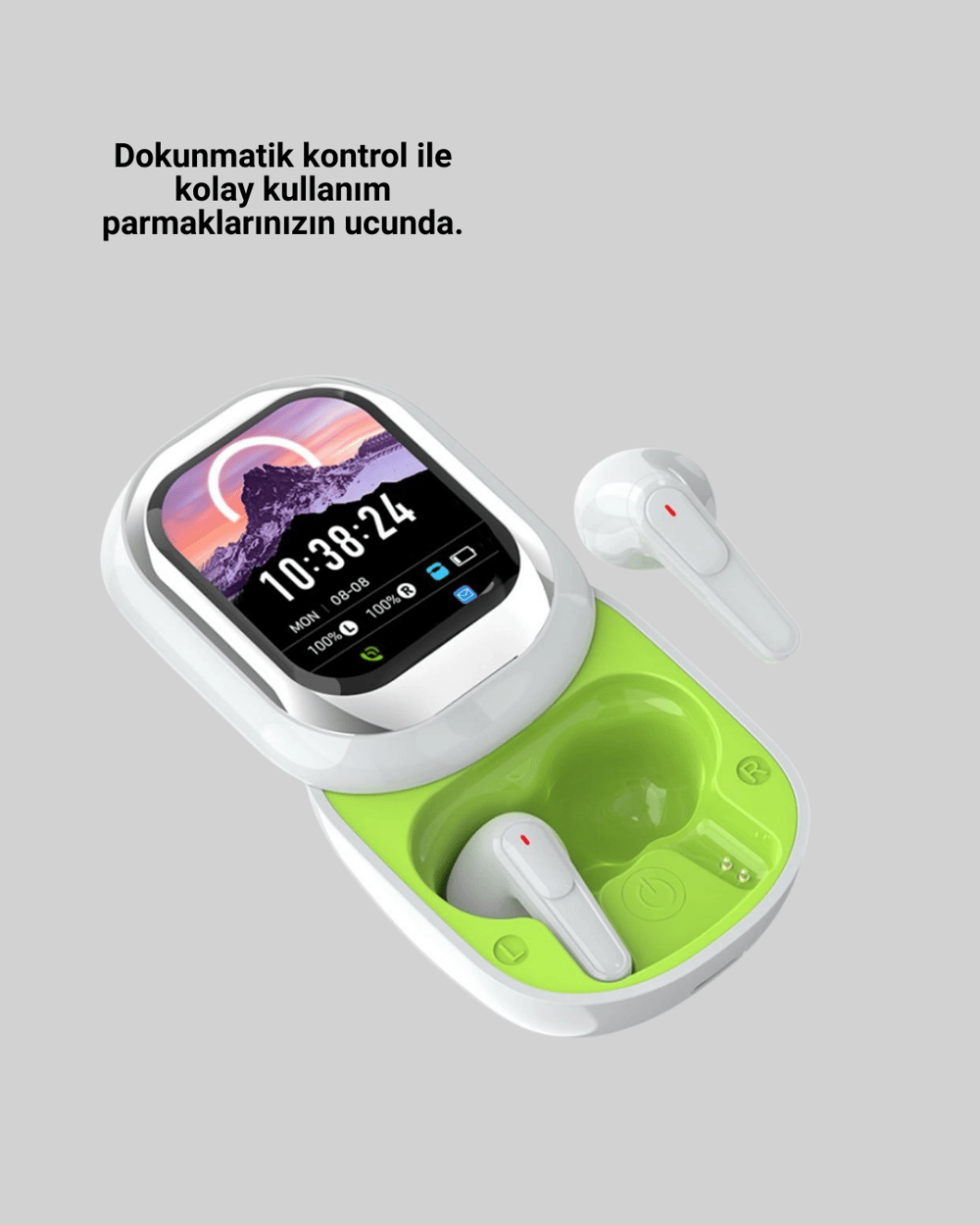 Kayar Kapak Tasarımlı Dokunmatik Ekranlı Kablosuz Bluetooth Kulaklık