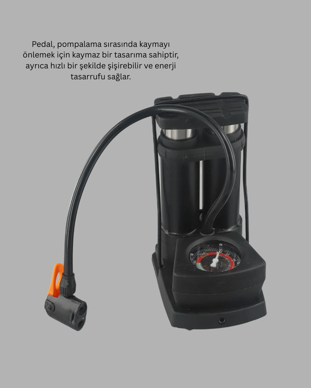 Kaymaz Pedallı Ayaklı Hava Pompası Tüm Supap Uyumlu