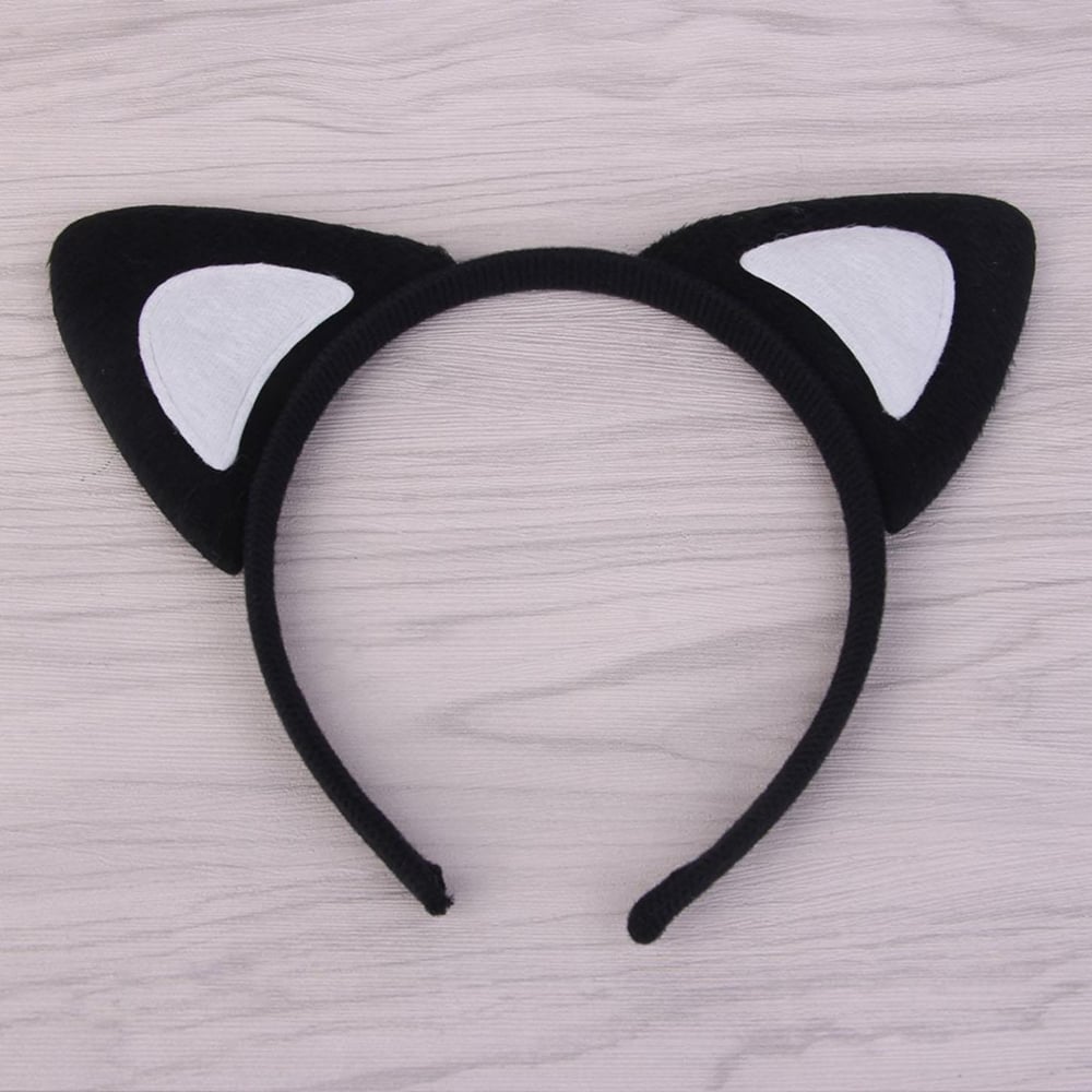 Kedi Kulak Taç Siyah İçi Beyaz Renk Pofuduk 15X17 cm (3936)