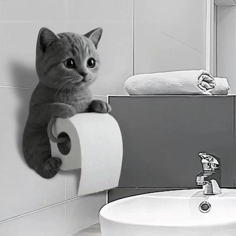 Kedi Tasarımlı Tuvalet Kağıtlığı
