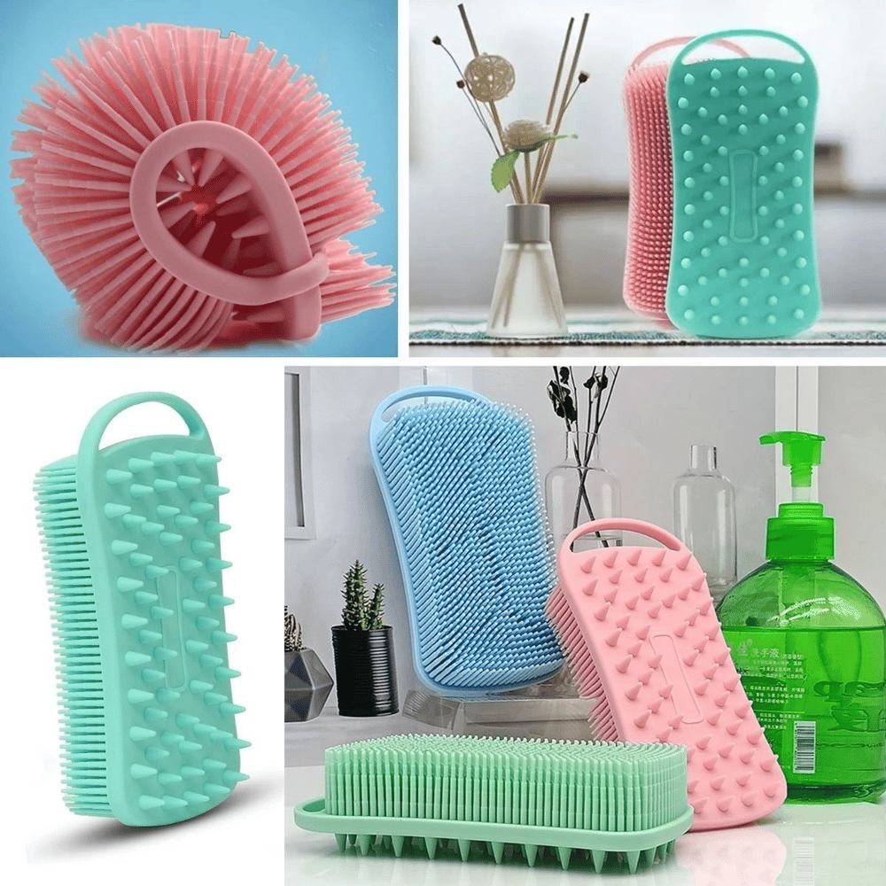 Kendiliğinden Askılı Peeling Ve Masaj Etkili Silikon Banyo Vücut Fırçası Bx40