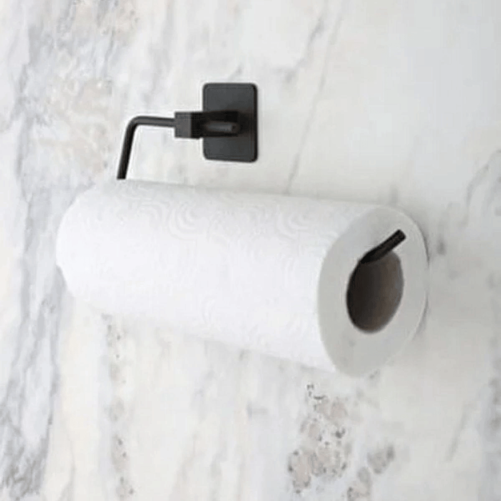 Kendiliğinden Yapışkanlı Siyah Paslanmaz Metal Rulo Havluluk Aparat Bx40