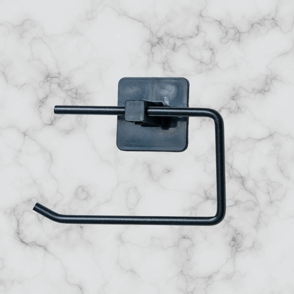 Kendiliğinden Yapışkanlı Siyah Paslanmaz Metal Kapaksız Tuvalet Kağıtlığı Aparatı Bx40