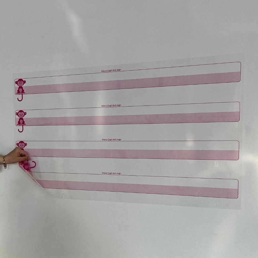 Kılavuz Çizgili Akıllı Kağıt Yazı Tahtası Duvarda İz Bırakmaz Statik Yeni Müfredata Uygun 100x56cm