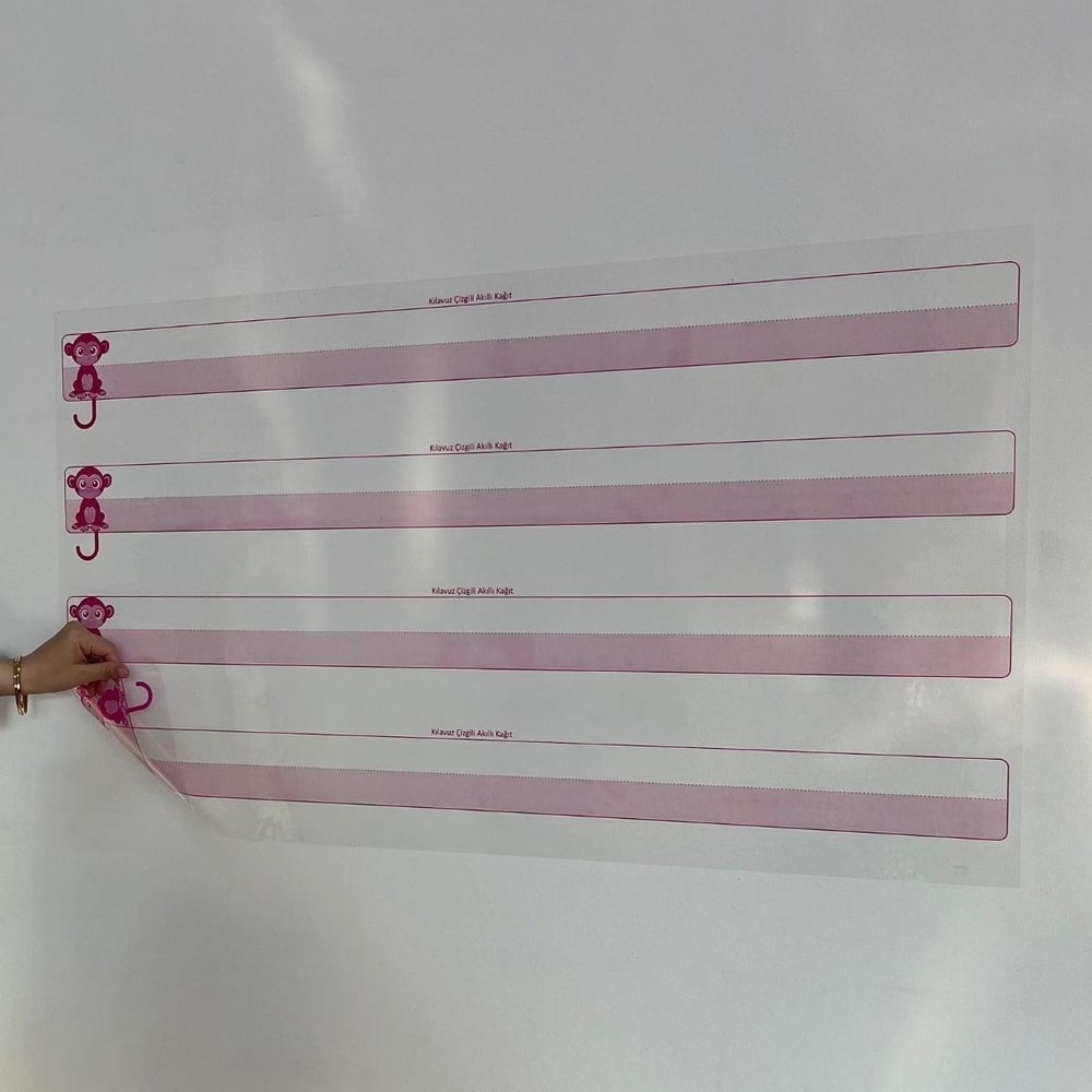 Kılavuz Çizgili Akıllı Kağıt Yazı Tahtası Duvarda İz Bırakmaz Statik Yeni Müfredata Uygun 100x56cm (3936)