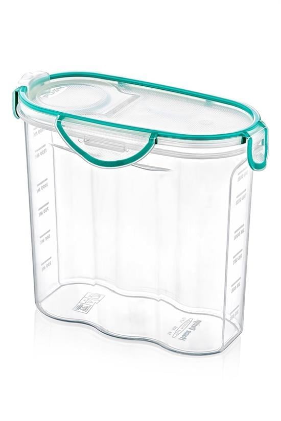 Kilitli Kapaklı Contalı Hava,Su Sıvı Geçirmez 1,7 Litre Erzak Saklama Kabı-SA585 (3936)