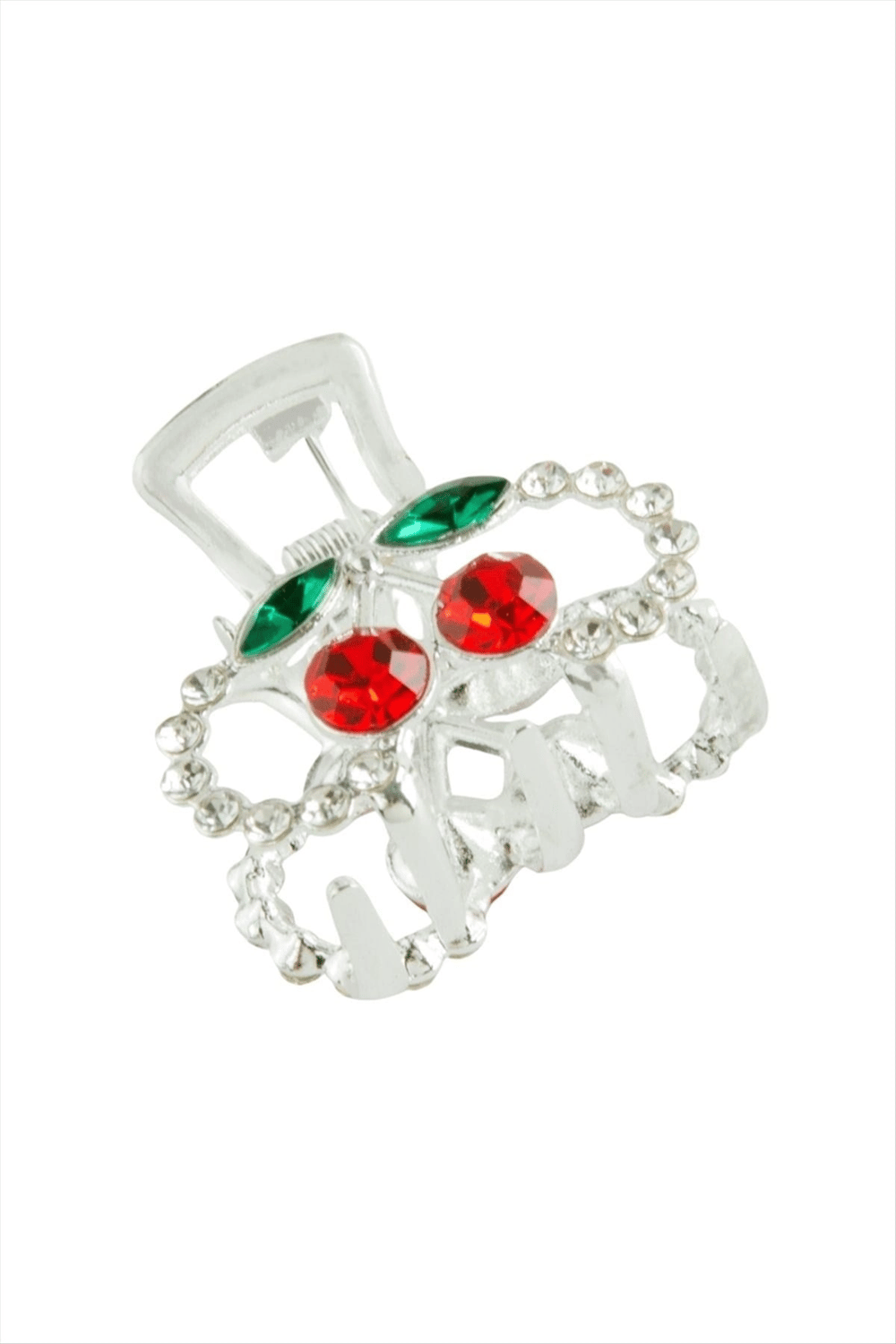 Kiraz Taşlı Minik Metal Mandal Toka 2,5 cm