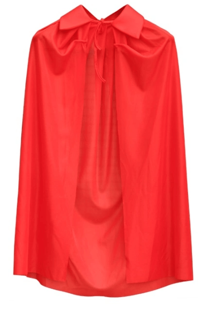 Kırmızı Renk Yakalı Pelerin Çocuk Boy 90 Cm Bx40
