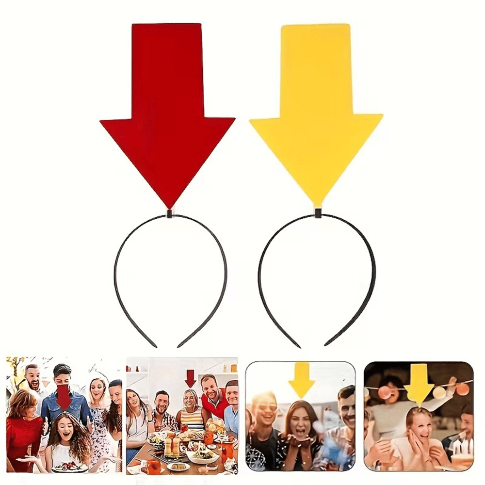 Kişiselleştirilebilir Ok İşaretli Mesaj Tacı (2’li Set Sarı-Kırmızı)