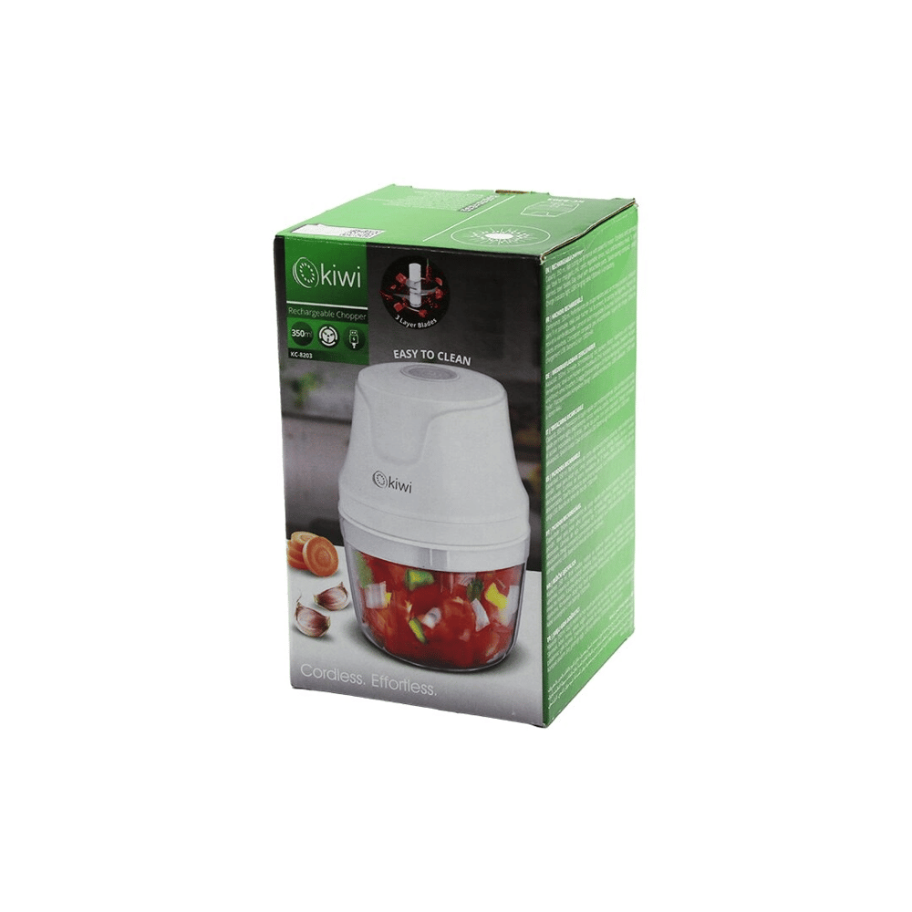 Kiwi Kc-8203  Usb Şarjlı Mini   3 Bıçaklı  Blender Rondo Gıda Doğrayıcı  350ml=mika Kristal Hazne Bx40