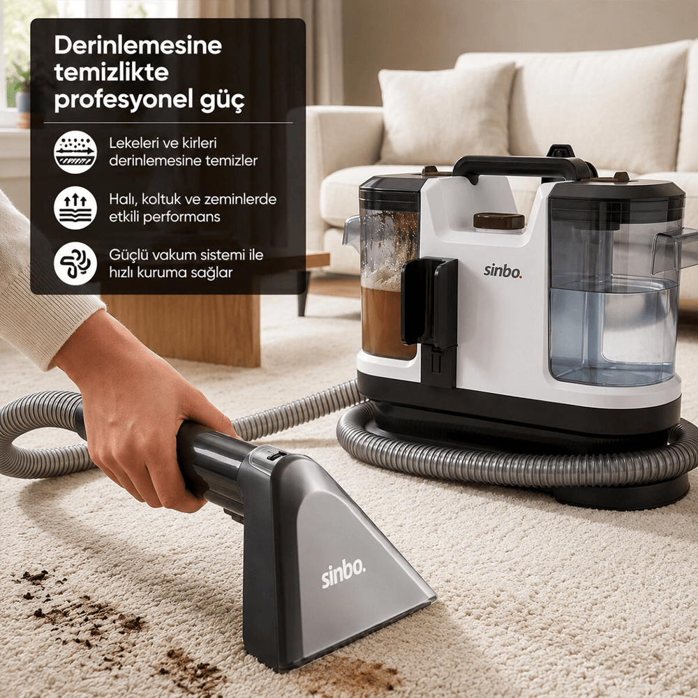 Koltuk Halı Yıkama Makine 500w Güç Xl Su Haznesi 1.5mt Hortum Scc-7605 Bx40