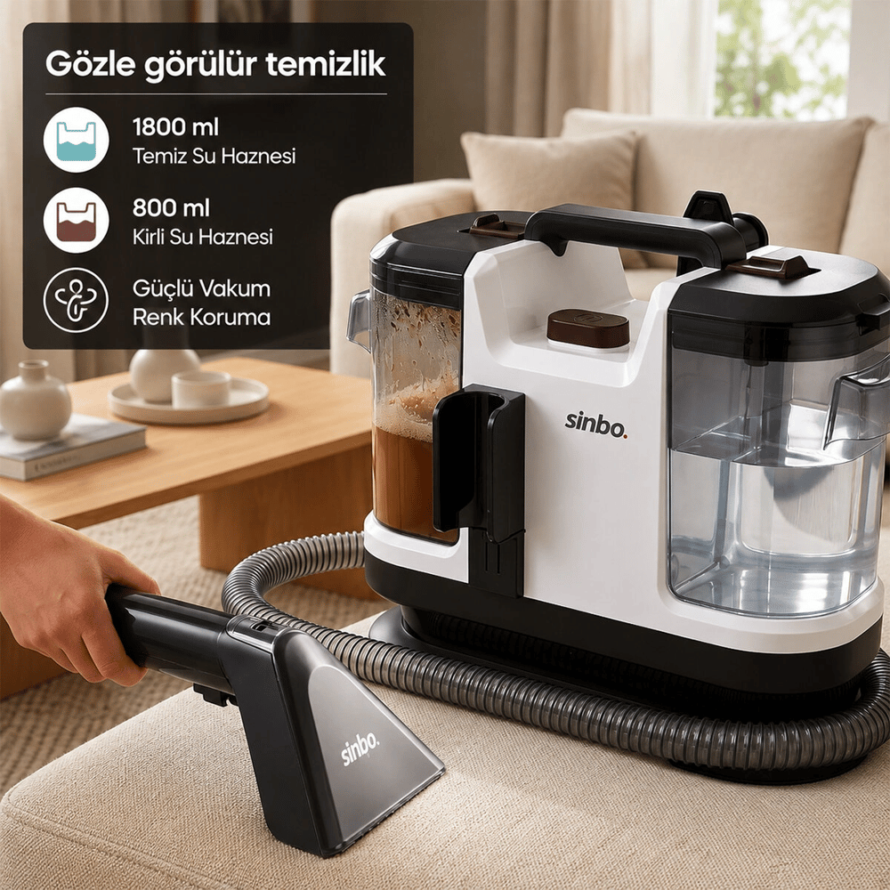 Koltuk Halı Yıkama Makine 500w Güç Xl Su Haznesi 1.5mt Hortum Scc-7605 Bx40