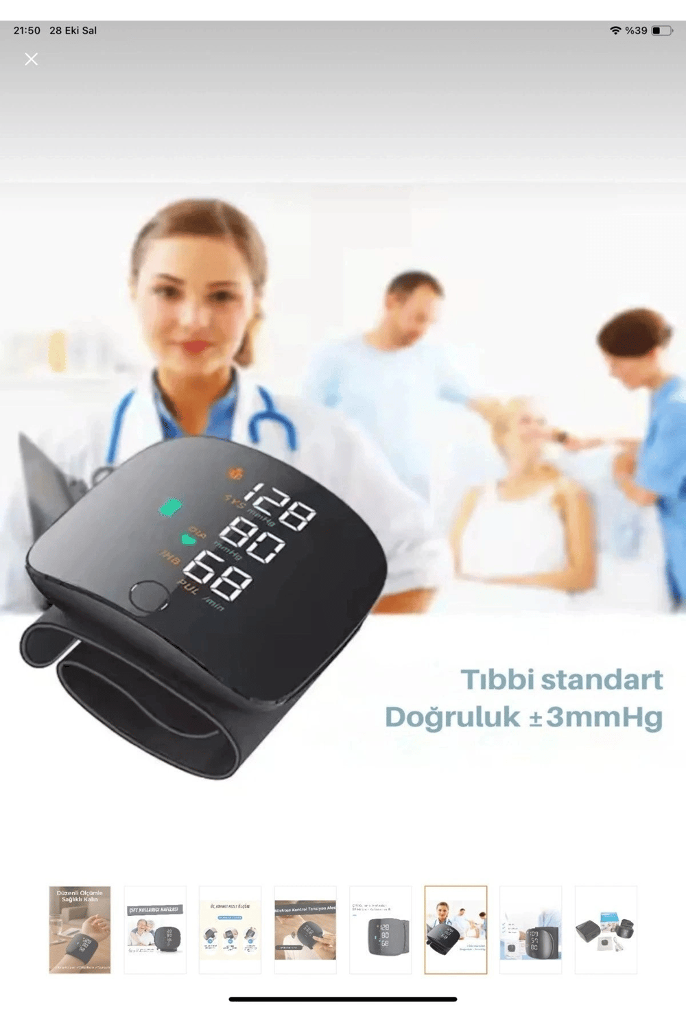 Konuşan Sesli Şarjlı Tansiyon Aleti Profil Kayıtlı Lcd Dokunmatik Ekran