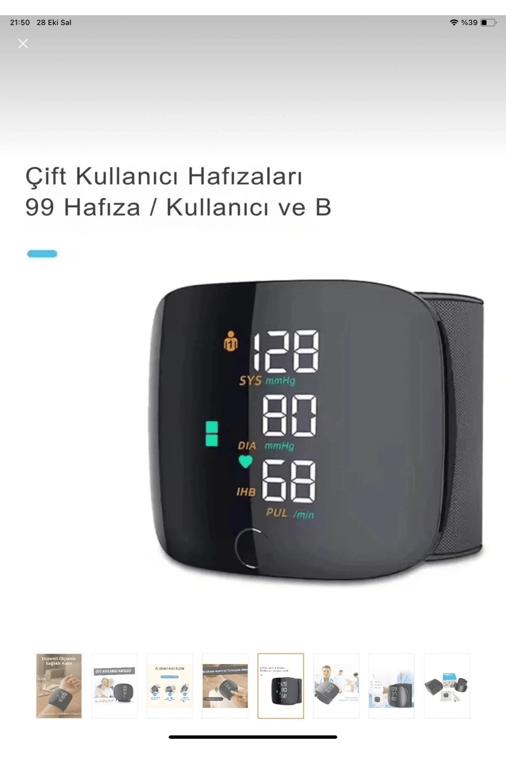Konuşan Sesli Şarjlı Tansiyon Aleti Profil Kayıtlı Lcd Dokunmatik Ekran