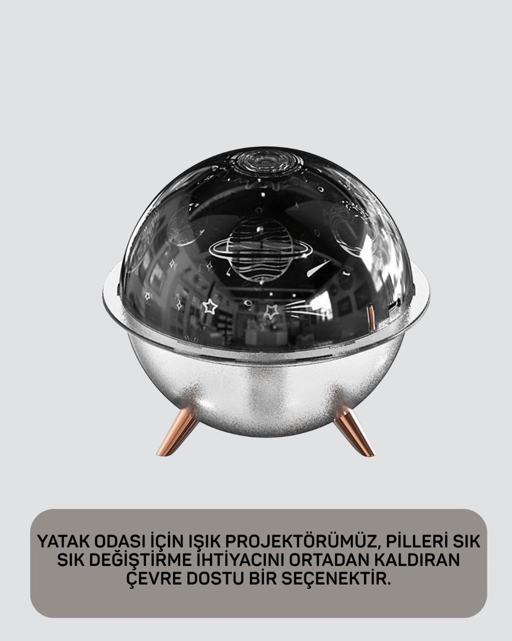 Kozmik Işık Efektli Projeksiyonlu Nemlendirici Gece Işığı
