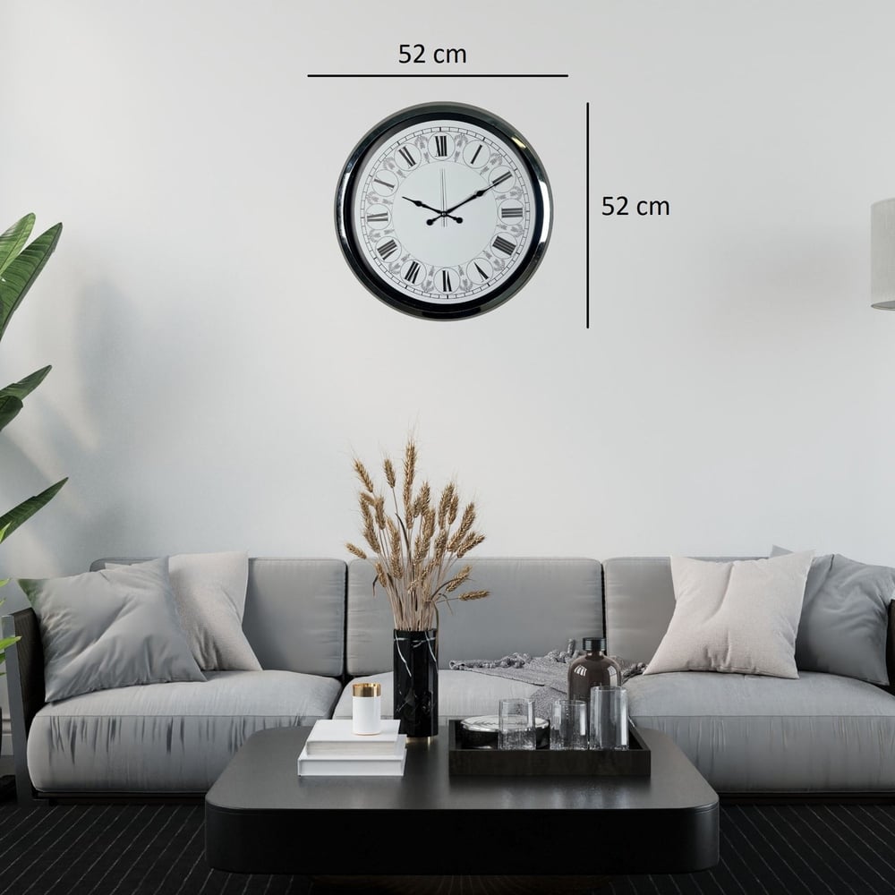 Krom Mnadala Desenli 52 x 52 Cm Duvar Saati