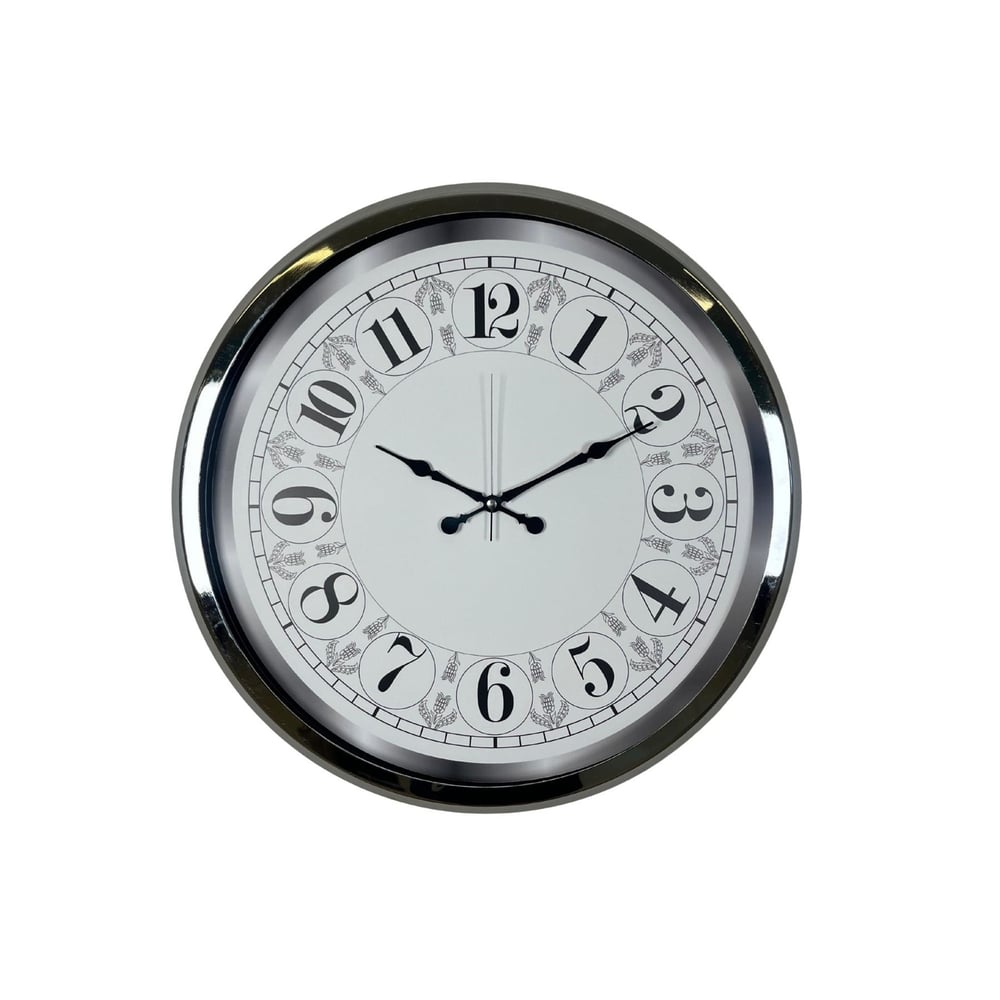 Krom Modern Desenli 52 x 52 Cm Duvar Saati