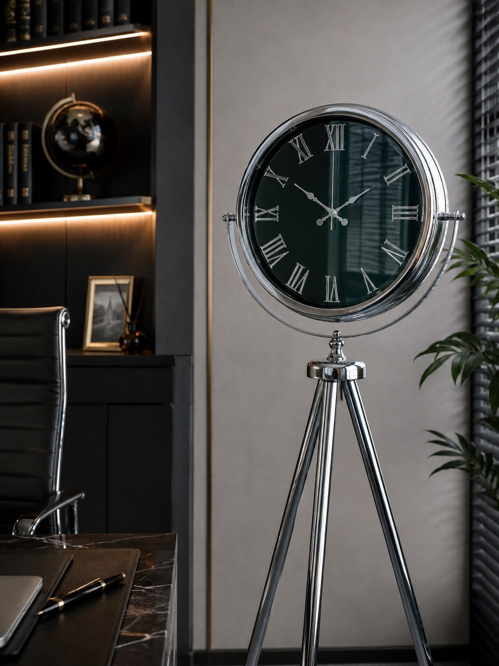 Krom Prestıge Aynalı Tripod 150 x 45 Cm Ayaklı Saat