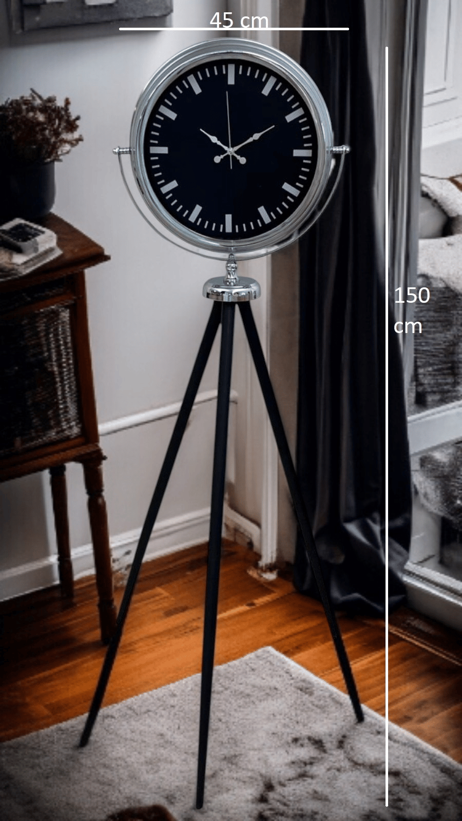 Krom Prime Modern Tripod Ayaklı Saat