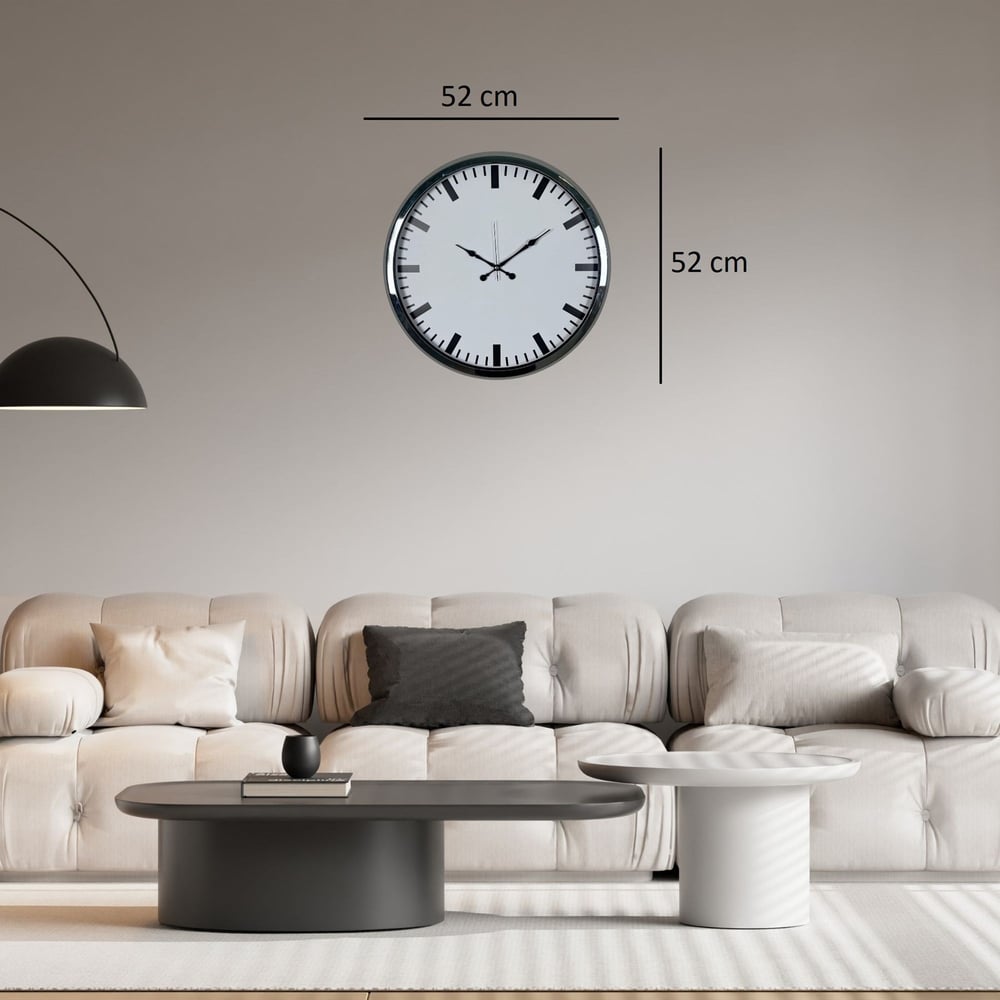 Krom Pure Simple Desenli 52 x 52 Cm Duvar Saati