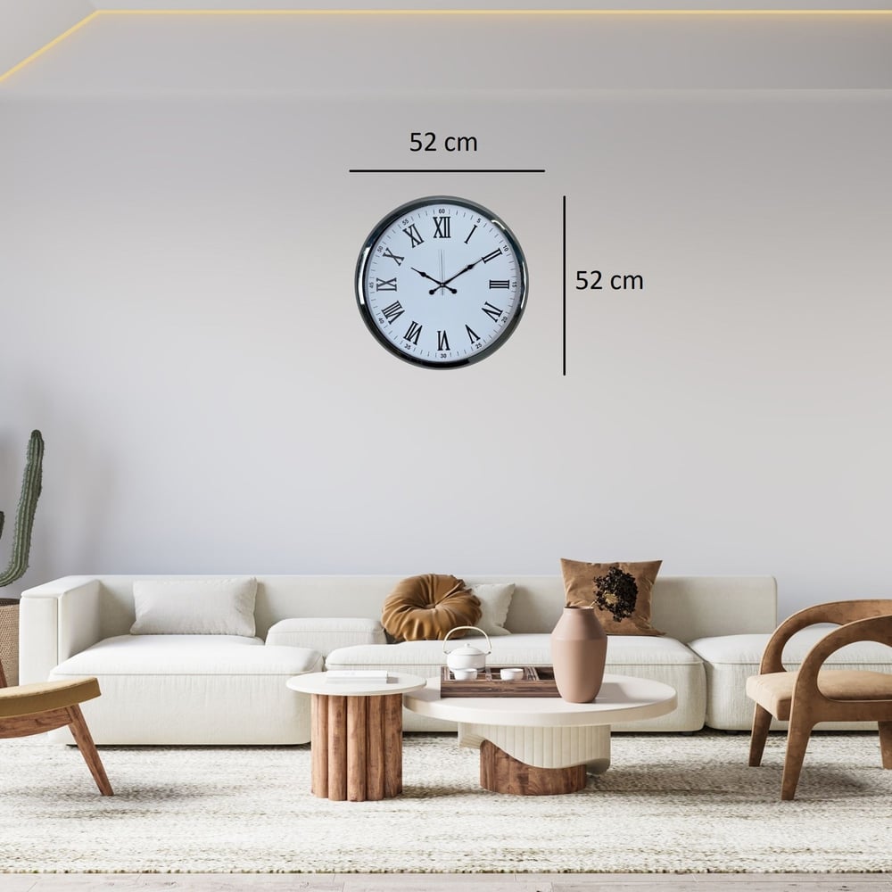 Krom Roman Majesty 52 x 52 Cm Duvar Saati