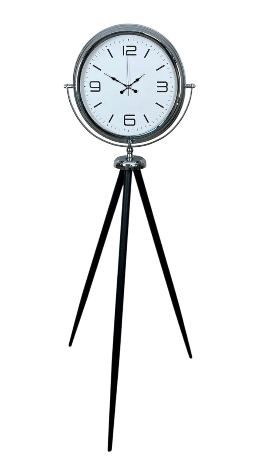 Krom Sade & Şık Tripod Ayaklı Saat