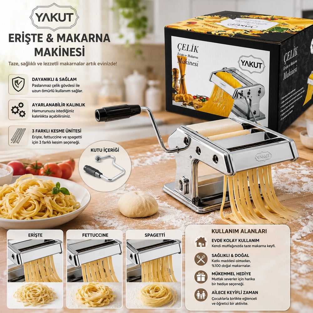 Küçük - 150lik Metal Erişte - Makarna Makinesi Bx40