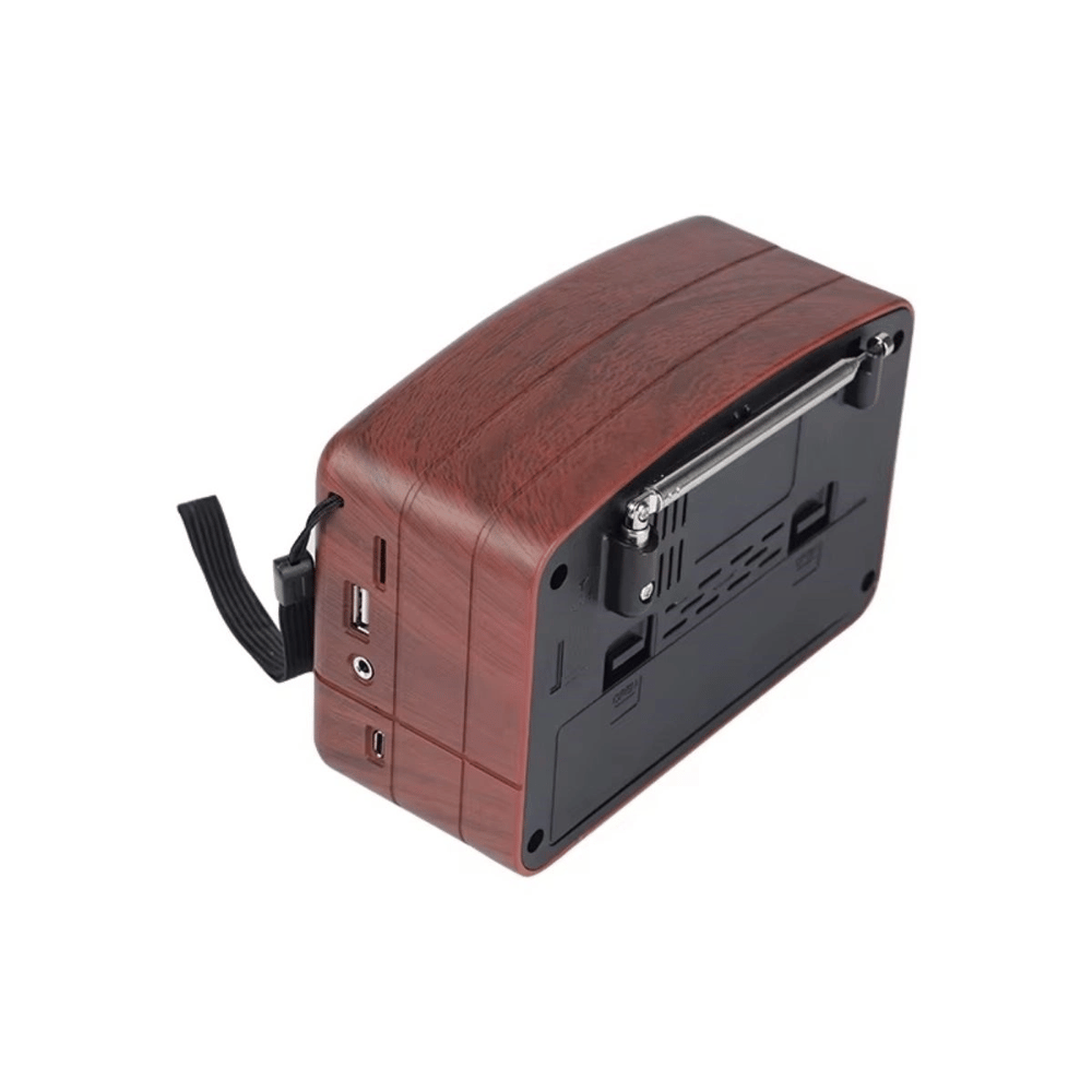 Küçük Boy Retro, Nostaljik, Ahşap Tasarım Bluetooth Hoparlörlü, Şarjlı, Taşınabilir Büyük Döndürülebilen Düğmeli Fm/am Destekli Radyo Ns3380 Bx40