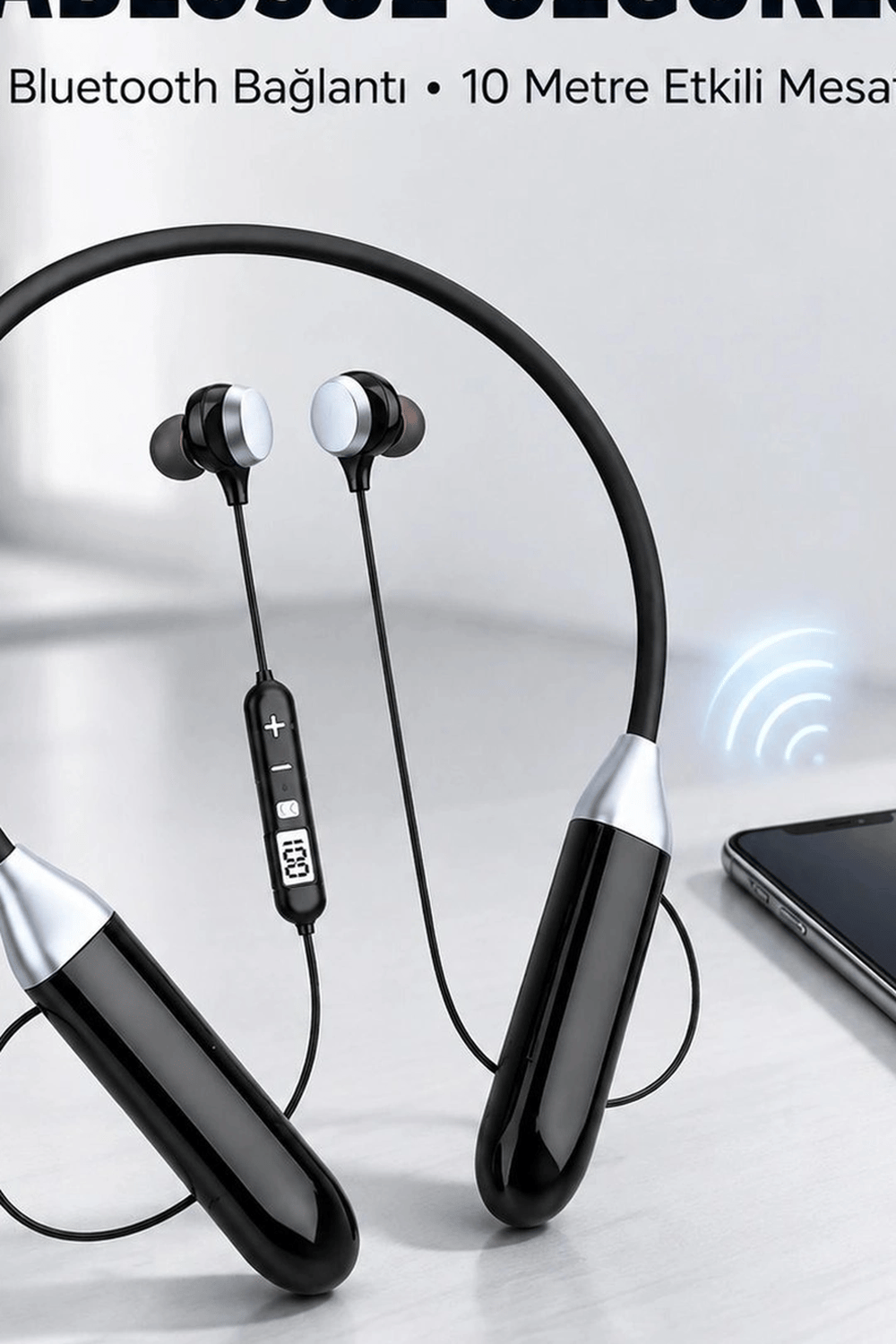 Kulak Ici Bluetooth Kulaklik Mikrofonlu Boyun Bantli Kablosuz Ses Kontrol 1 Adet BX-313562