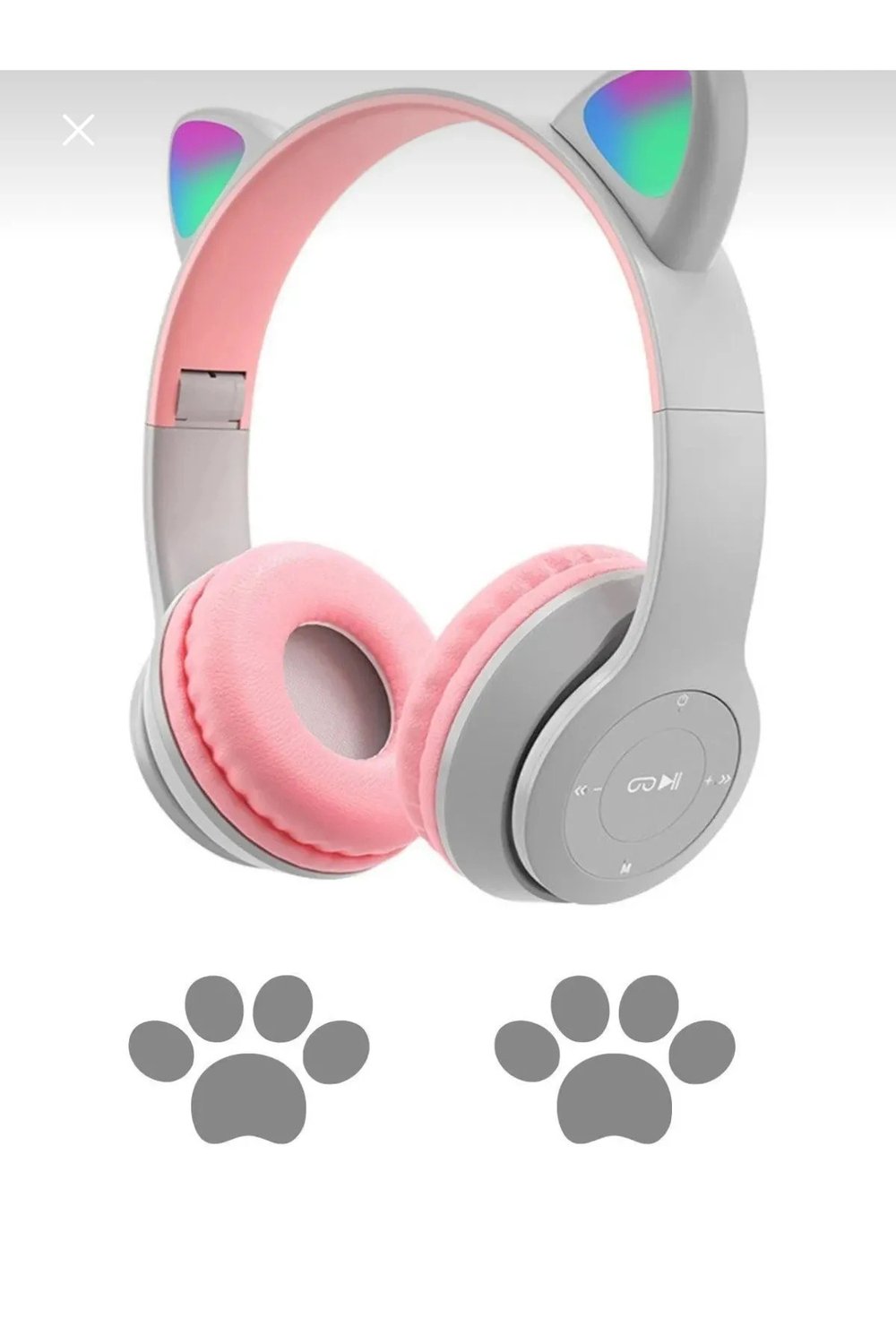 Kulak üstü Bluetooth 5.0 yeşil kedi kulağı detaylı çocuk kulaklık 1 yıl garantili
