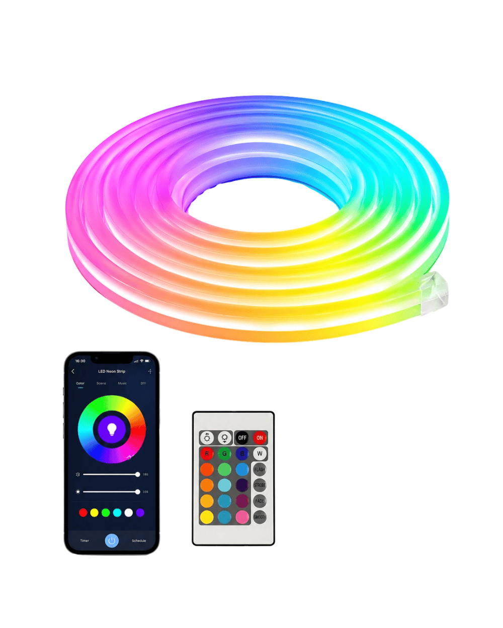 Kumandalı Su Geçirmez RGB Led Şerit Işık Müzik Senkronlu Neon Led