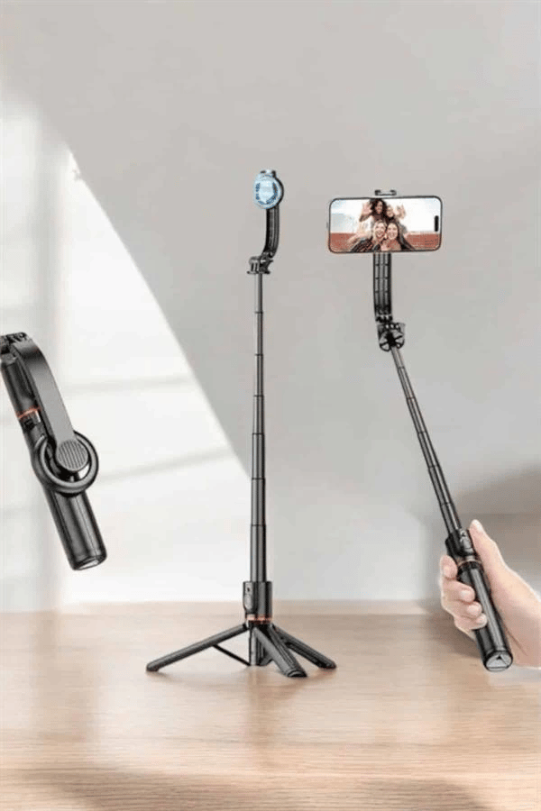 Kumandalı Tripod Telefon Tutucu Selfie Çubuğu 360 Derece Dönebilen