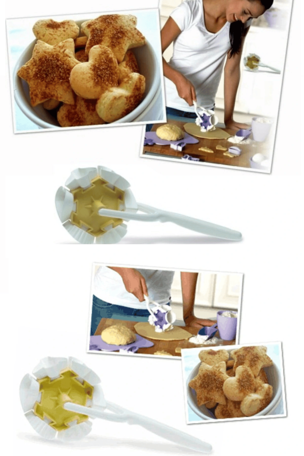 Kurabiye Ruleti - Çiçek - Kalp - Üçgen - Muffin Şekillerinde Kurabiye Şekillendirici
