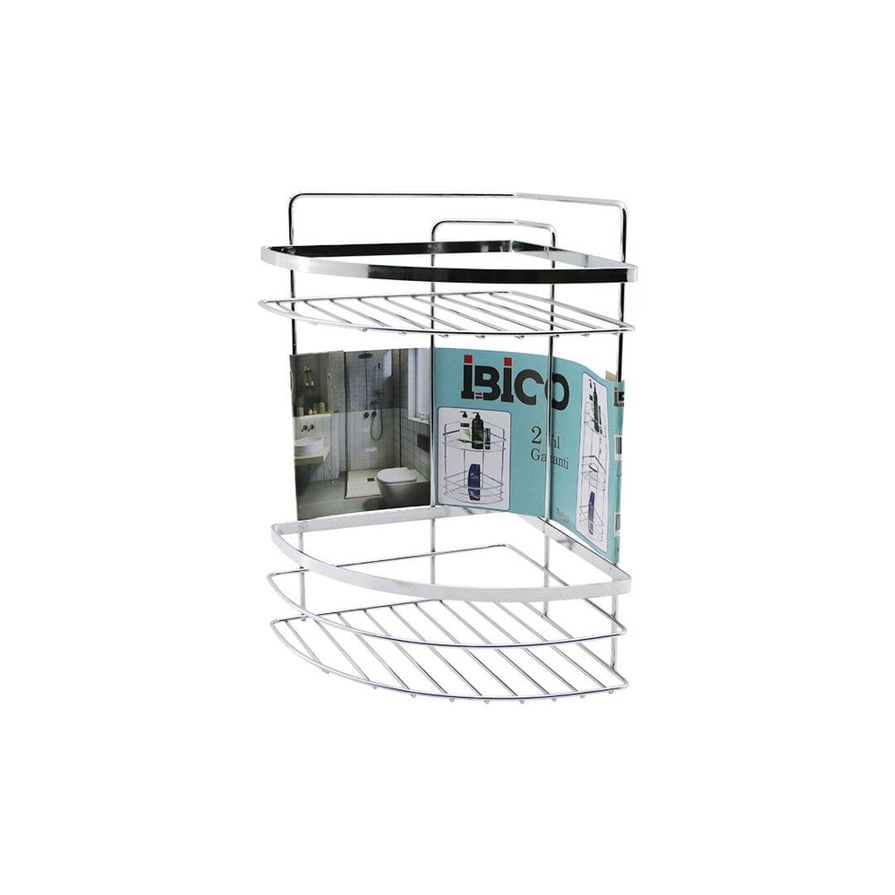 LAMALI   2 KATLI - ÜÇGEN   KROM   METAL  BANYO KÖŞELİK - DUŞKABİN RAF (3936)