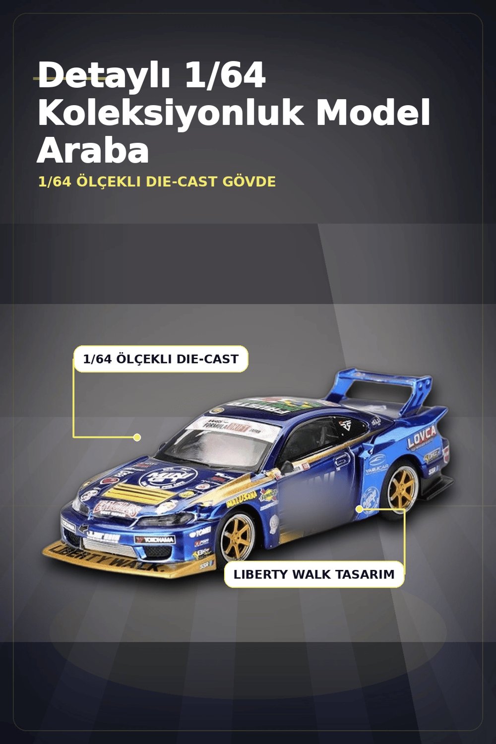 LBWK Formula Drift 1/64 Nissan S15 Silvia Model Araba - Liberty Walk Replica BX-313402