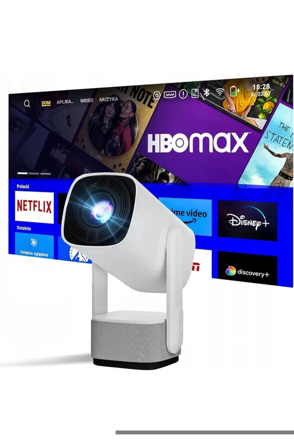 LED 4K çözünürlük, 1920x1080, 1500:1 kontrast, 150 ansilümen, wifi, USB, HDMI projeksiyon cihazı