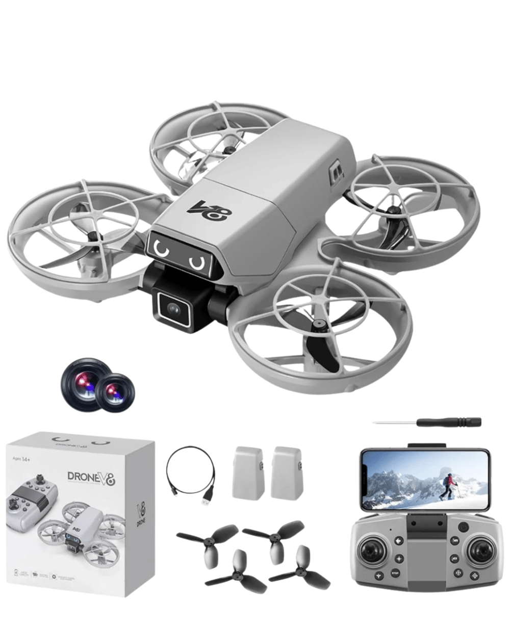 LED Işıklı Mini Drone Kameralı Headless ve APP Destekli