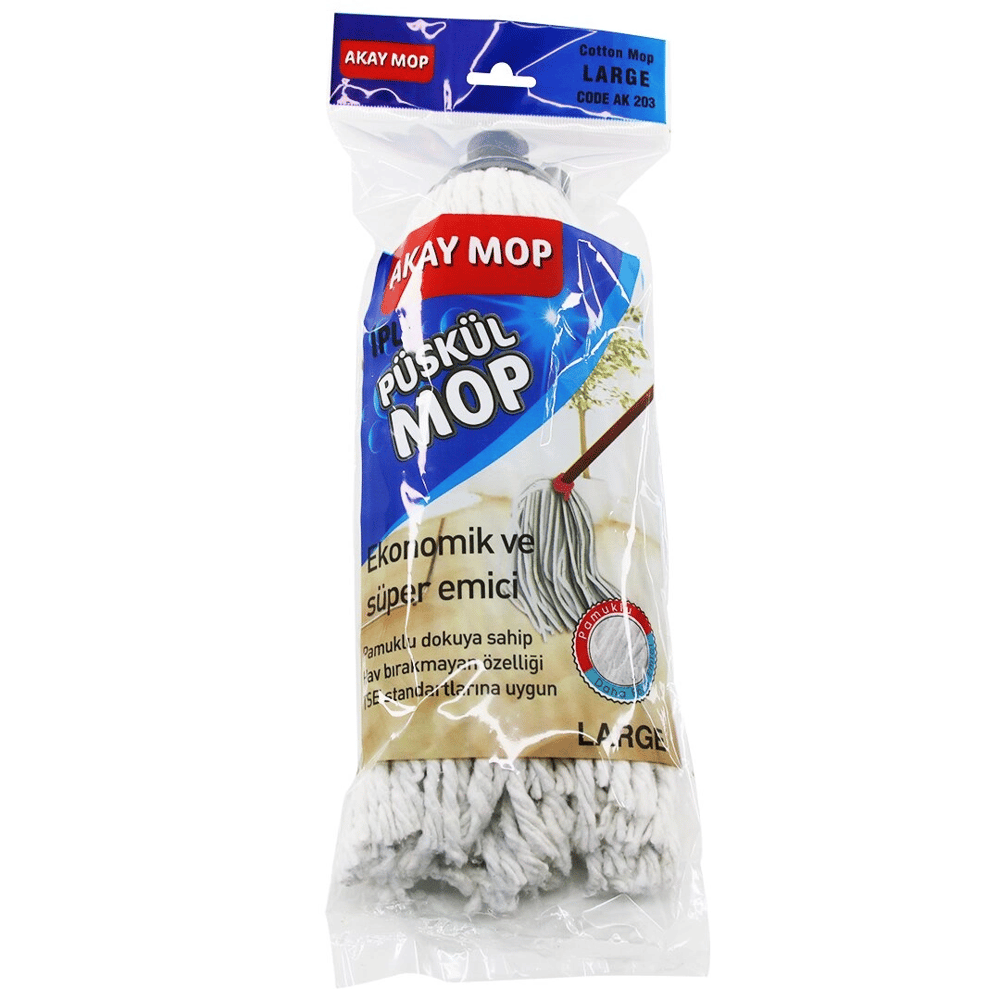 Large Örgülü İpli  Püskül Pamuk Mop Bx40